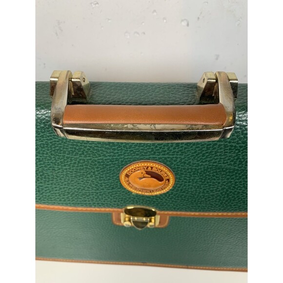 VTG Dooney & Bourke Green /Brown Pebble Leather Handle Briefcase/Document Bag - Picture 8 of 8